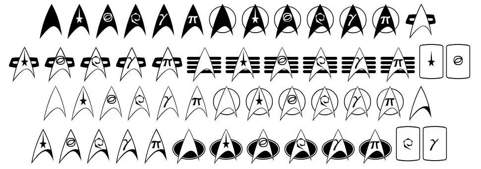 Trek Arrowheadsfont specimens