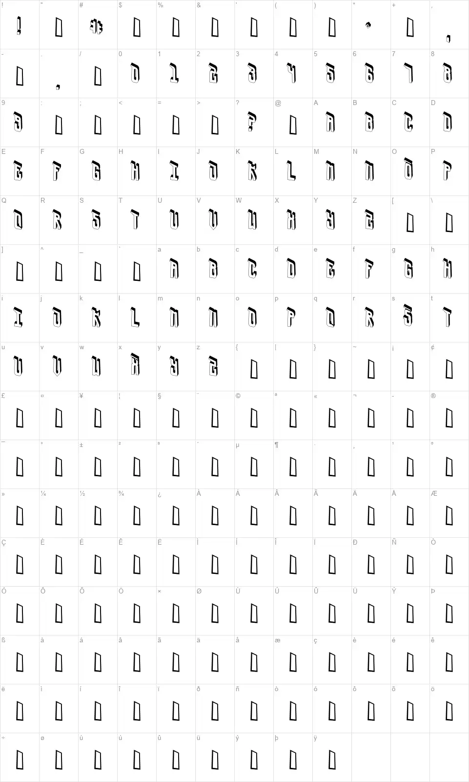 Ursa Capefont character map