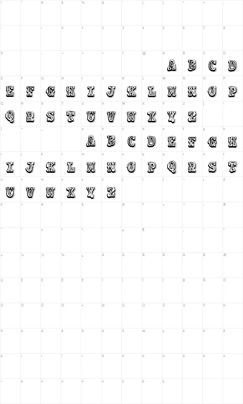 VTKS Colagemfont character map