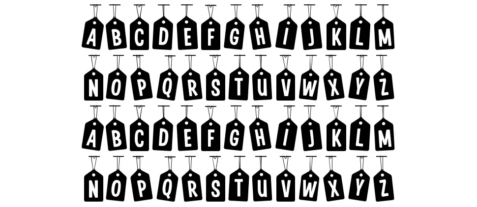 Woodcutter Tags on a Ropefont specimens