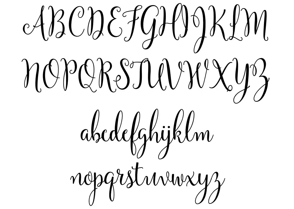 Yulinda Scriptfont specimens