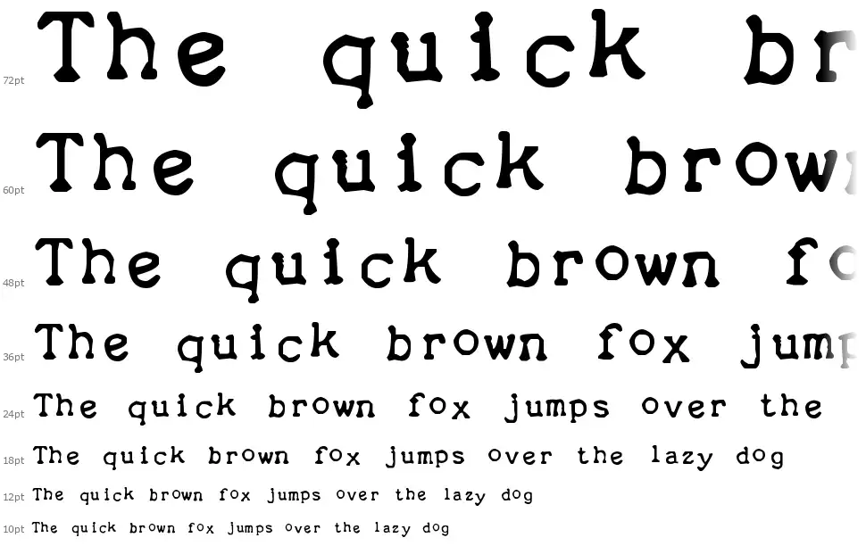 zai Royal P Typewriter 1933font waterfall